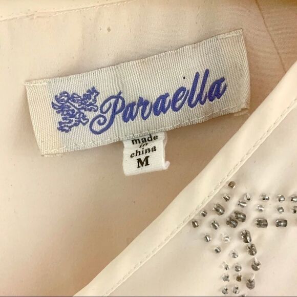 VINTAGE STUNNING BEADED FLUTTER SLEEVE DRESS - Picture 7 of 8